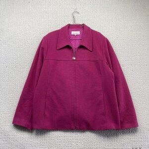 VTG Michel Antoni Wool / Cashmere Fuchsia Magenta Full Zip Minimalist Wom Sz 20